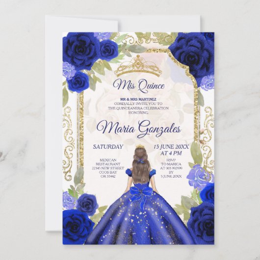 Roos Mexicaans meisje Charra Quinceanera Kaart (Voorkant)