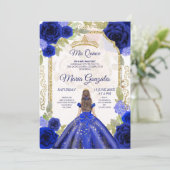 Roos Mexicaans meisje Charra Quinceanera Kaart (Staand voorkant)