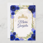 Roos Mexicaans meisje Charra Quinceanera Kaart (Achterkant)