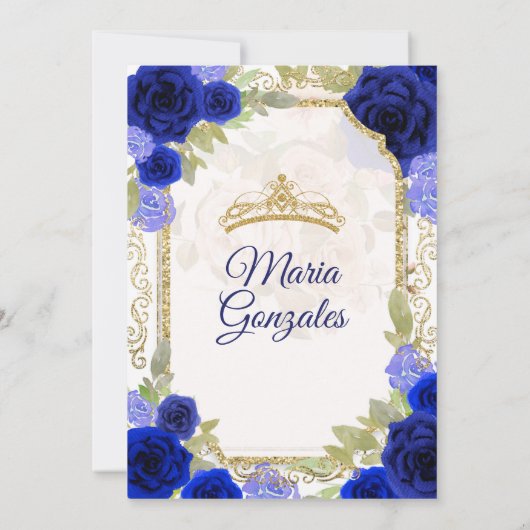 Roos Mexicaans meisje Charra Quinceanera Kaart (Achterkant)