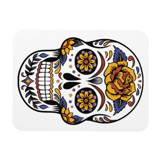 Roos Mexicaanse suikerschedeldag van de dood Magneet (Horizontaal)