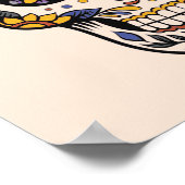 Roos Mexicaanse suikerschedeldag van de dood Poster (Hoek)