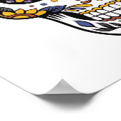 Roos Mexicaanse suikerschedeldag van de dood Poster (Hoek)