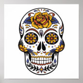 Roos Mexicaanse suikerschedeldag van de dood Poster (Voorkant)