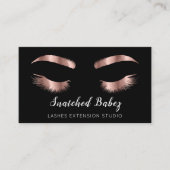 Roos Microblading Makeup Eyelashes QR Code Logo Bu Visitekaartje (Voorkant)