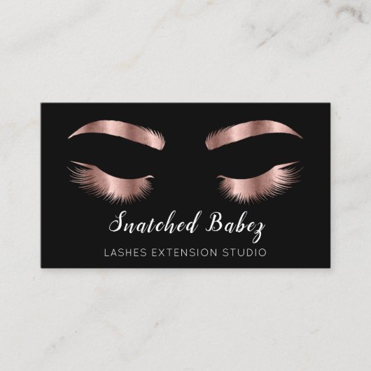 Roos Microblading Makeup Eyelashes QR Code Logo Bu Visitekaartje (Voorkant)