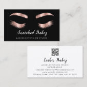 Roos Microblading Makeup Eyelashes QR Code Logo Visitekaartje (Voorkant / Achterkant)