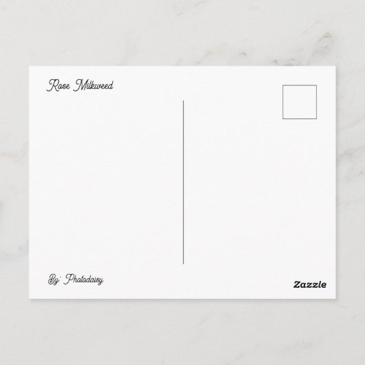 Roos Milkweed Briefkaart (Achterkant)