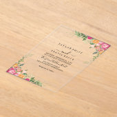 Roos Minimal Modern Acryl bruiloft Uitnodigen Acryl Uitnodigingen (Laagn)