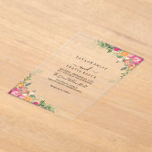 Roos Minimal Modern Acryl bruiloft Uitnodigen Uitnodigingen (Laagn)