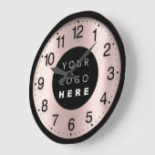 Roos Minimalisme bedrijf roze aangepaste Logo Grote Klok (Hoek)
