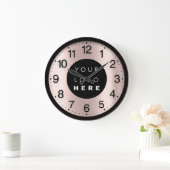 Roos Minimalisme bedrijf roze aangepaste Logo Grote Klok (Huis)