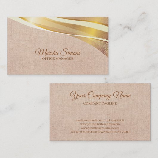 Roos mist linnen textuur visitekaartje (Voorkant / Achterkant)