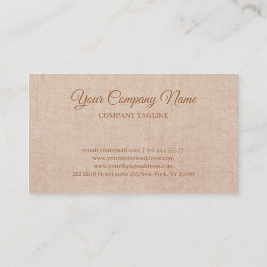 Roos mist linnen textuur visitekaartje (Achterkant)