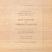 Roos Modern Classy Elegant Wedding Acryl Uitnodigingen (Voorkant)