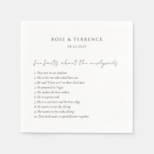 Roos Modern Classy Elegant Wedding Servet (Voorkant)