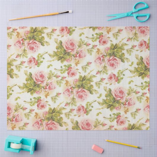  Roos Modern Populair Floral Tissuepapier (Craft)