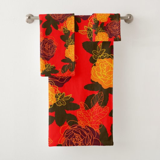 Roos modern vet bad handdoek (Insitu)