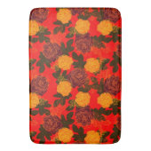 Roos modern vetgedrukt rood badmat (Voorkant Verticaal)