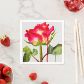 Roos moderne bloemen servet (Insitu)