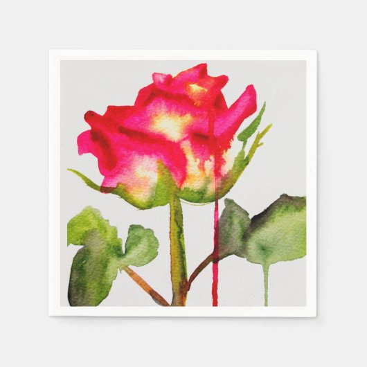 Roos moderne bloemen servet (Voorkant)