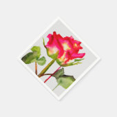 Roos moderne bloemen servet (Hoek)