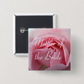 Roos : Moeder van de Bride Wedding Button (Voorkant /achterkant)