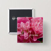 Roos : Moeder van de Groom Wedding Button (Voorkant /achterkant)