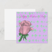 Roos Moederdag Feestdagenkaart (Voorkant / Achterkant)