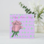 Roos Moederdag Feestdagenkaart (Staand voorkant)