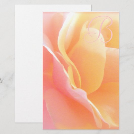 Roos Monogram Briefpapier (Voorkant / Achterkant)