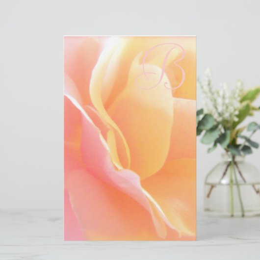 Roos Monogram Briefpapier (Staand voorkant)