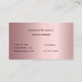 Roos monogram initialen minimalistisch roze stof visitekaartje (Achterkant)