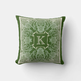 Roos Monogram Kussen in Smaragd