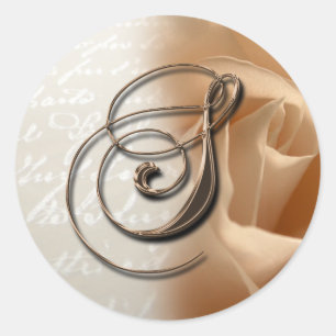 Roos Monogram Letter S Wedding Envelope Seal Ronde Sticker
