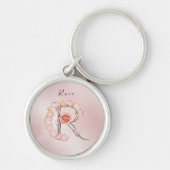 Roos Monogram R Sleutelhanger - Elegantie van de N (Voorkant)