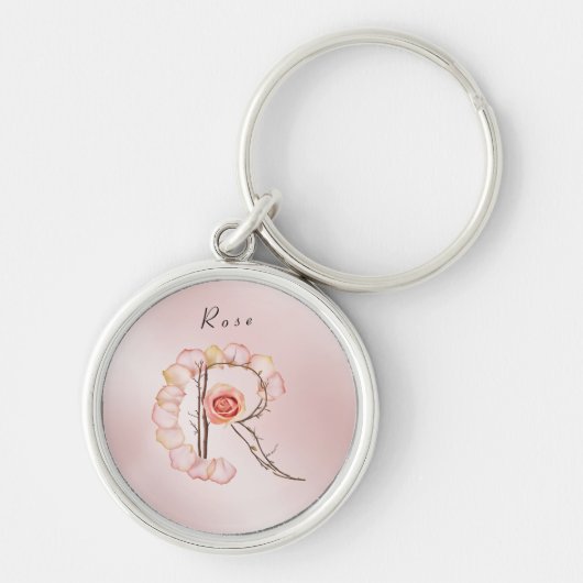 Roos Monogram R Sleutelhanger - Elegantie van de N (Voorkant)