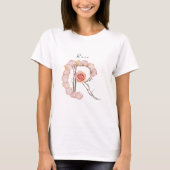 Roos Monogram R T-shirt : Elegantie van de Natuur (Voorkant)