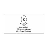 Roos monogram retouradres  zelfinktende stempel (Design)