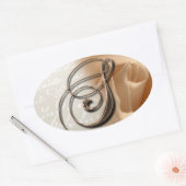 Roos Monogram S Ovale bruiloft voor zegels (Envelop)