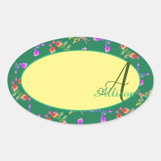 Roos Monogram Sticker (Voorkant)