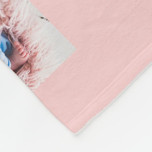 Roos Monogrammed Geboorte Stat Aankondiging Foto Fleece Deken (Hoek)