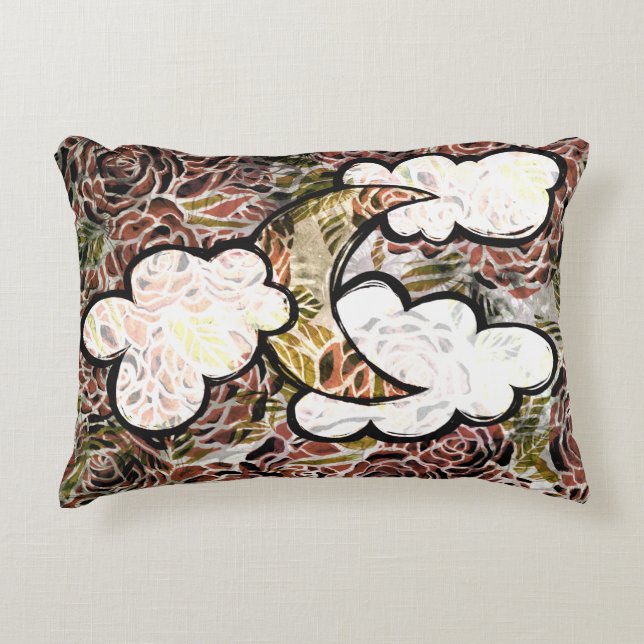 Roos Moon Abstract Rozen Moonchild Patroon Accent Kussen (Voorkant)