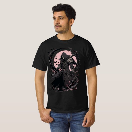 Roos Moon Grim Reaper, de dood zelf T-shirt (Voorkant volledig)