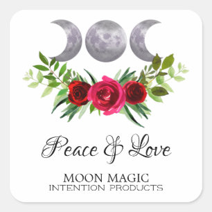 Roos Moon InAttentie Spell Candle Square Label