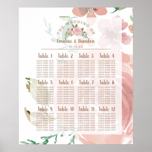 Roos -mosterdtabel poster (Voorkant)