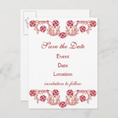 Roos Motief Aankondigingskaart (Voorkant / Achterkant)