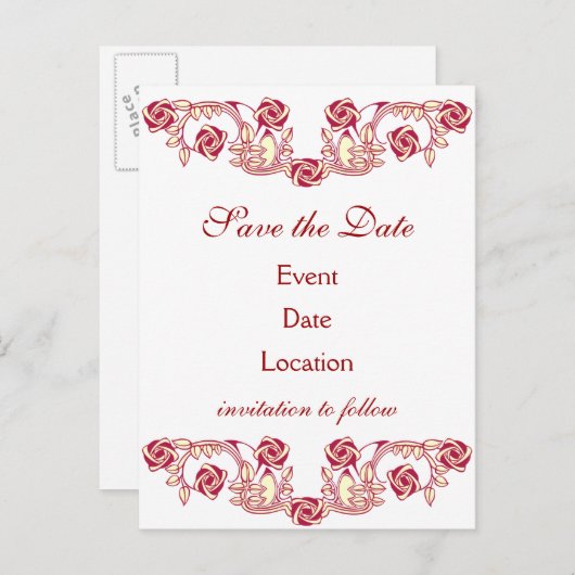 Roos Motief Aankondigingskaart (Voorkant / Achterkant)