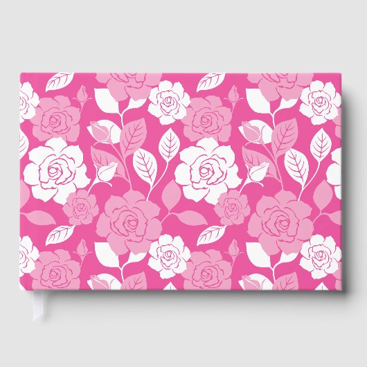 ROOS MOTIEF IN ROZE GASTENBOEK (Voorkant)