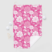 ROOS MOTIEF IN ROZE GOLFHANDDOEK (Insitu)
